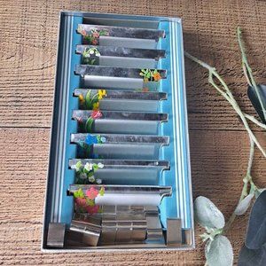 Vintage Floral  Glass Mirror Place Card Holders 8